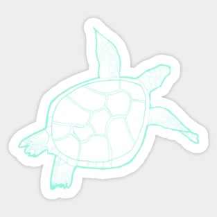 Swimming mint blue turtle Sticker